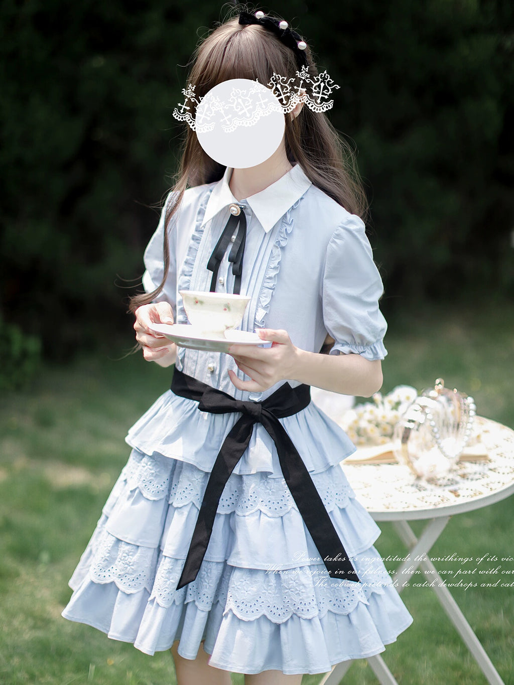 Dorothy アリスブルーのティアードワンピース