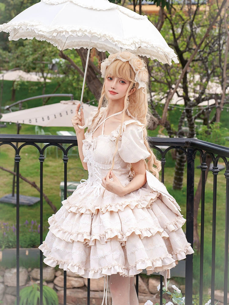 【予約販売】Puff Rose クロスネックワンピース 全4色