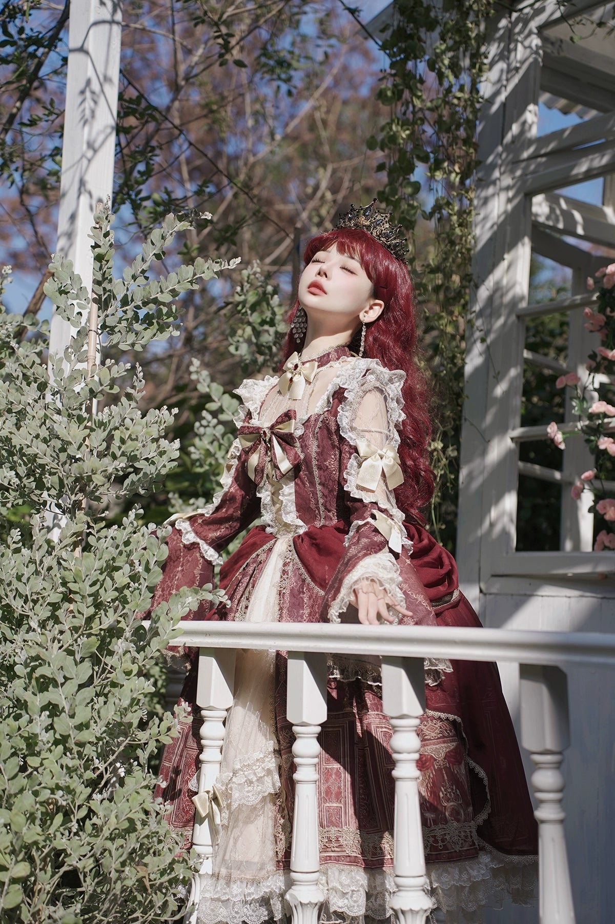 Baroque Palace Burgundy Princess Dress