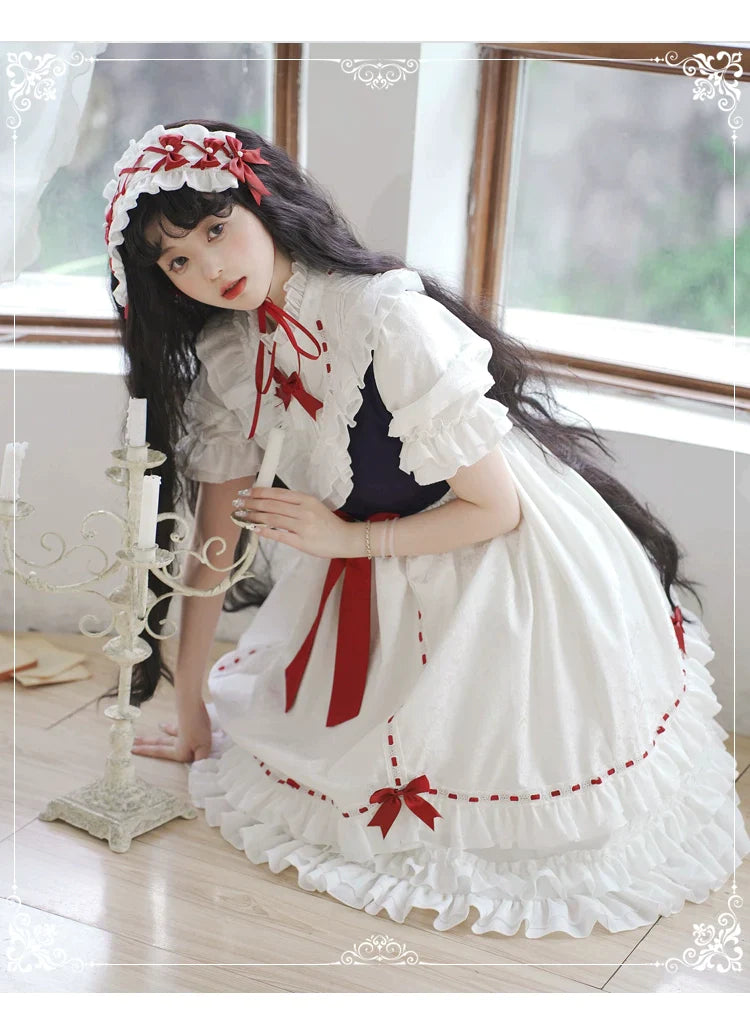 Snow White ３段フリルの半袖ワンピースと長袖ワンピース