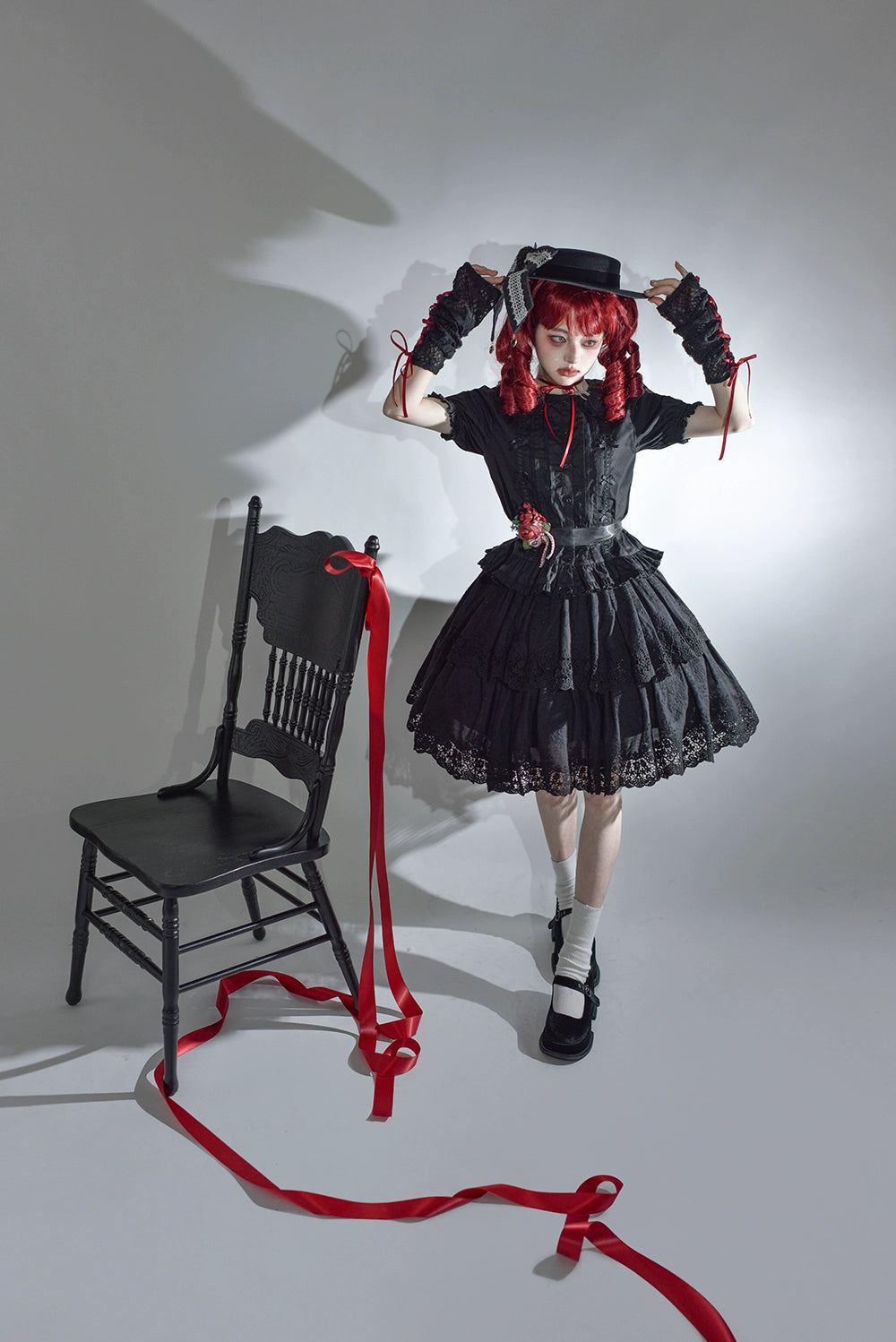 【予約販売】森林輪舞曲レースのレイヤースカート 2層タイプ
