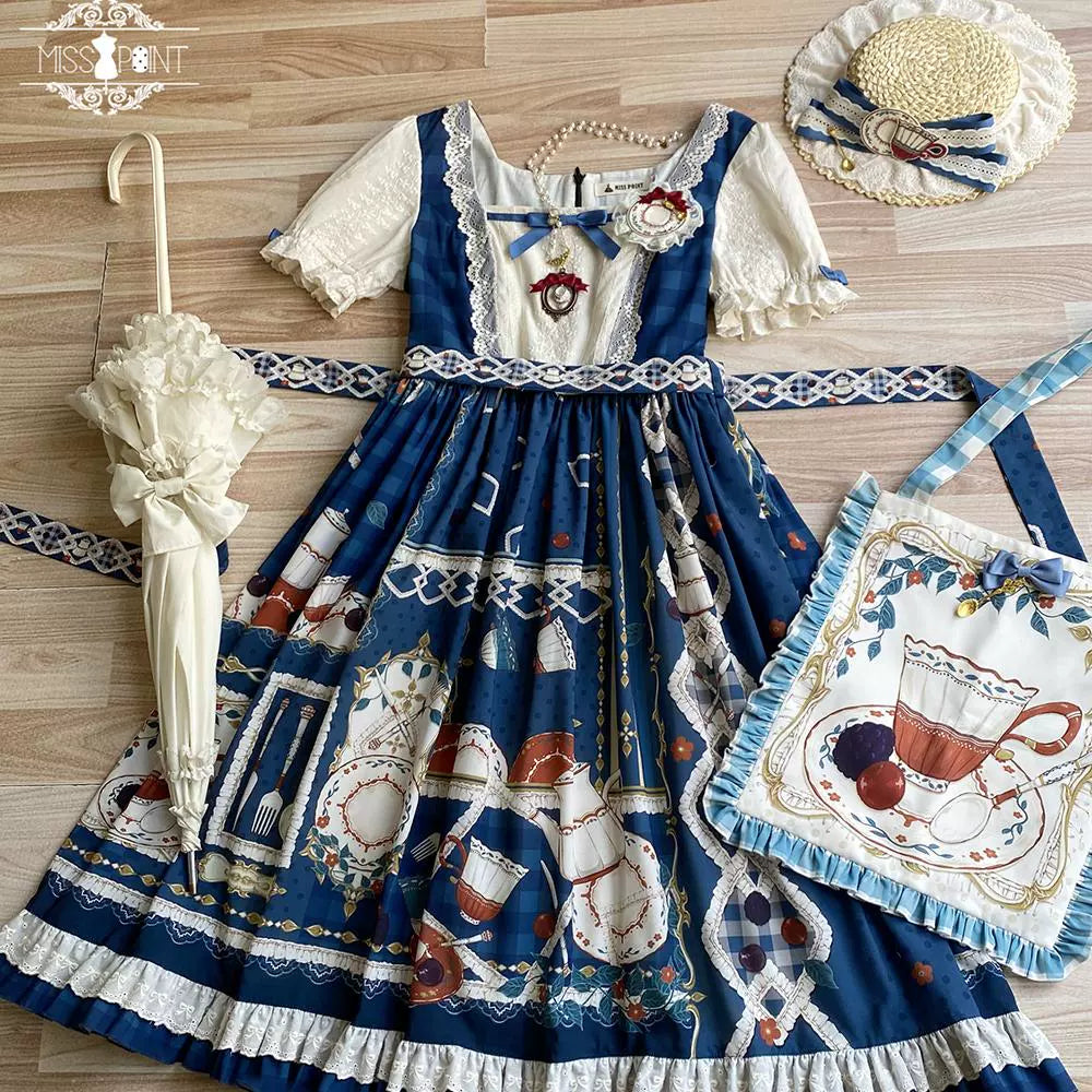 【予約販売】Picnic Tea Party スクエアネックワンピース
