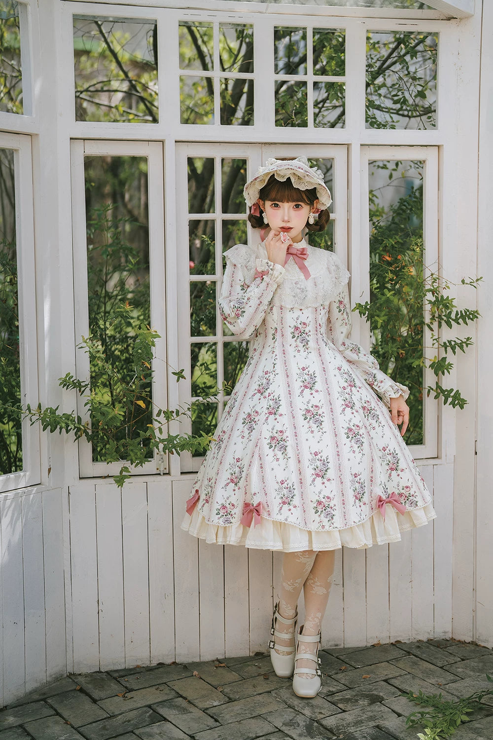 【受注予約10/20まで】Susan Garden クラシカル長袖ワンピース・ロング丈