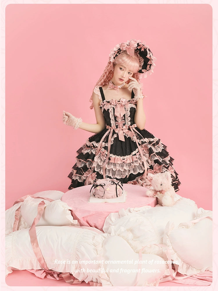 [Pre-orders available until 10/16] Rose Courtyard lace and ribbon jumper skirt