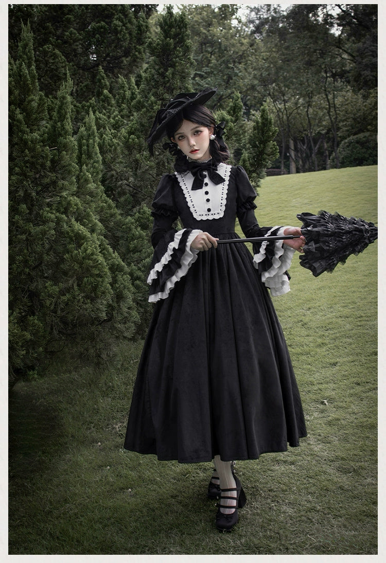 Sleepless Night 姫袖のベルベットワンピース – ロリータファッション Sleepless Night 姫袖のベルベットワンピース – ロリータファッション