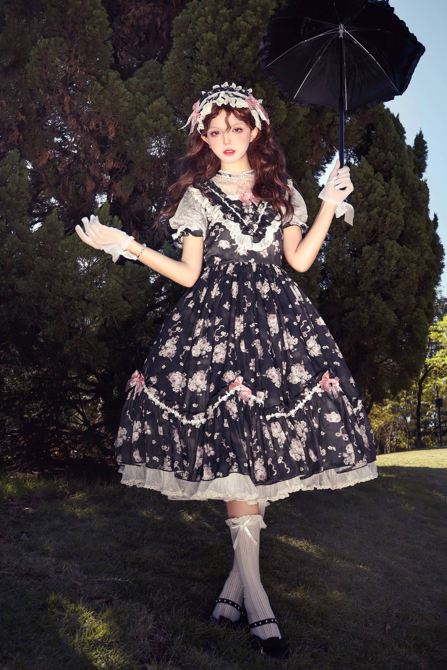 [Sales period ended] Daydream Rosa Classical Rose Pattern Dress