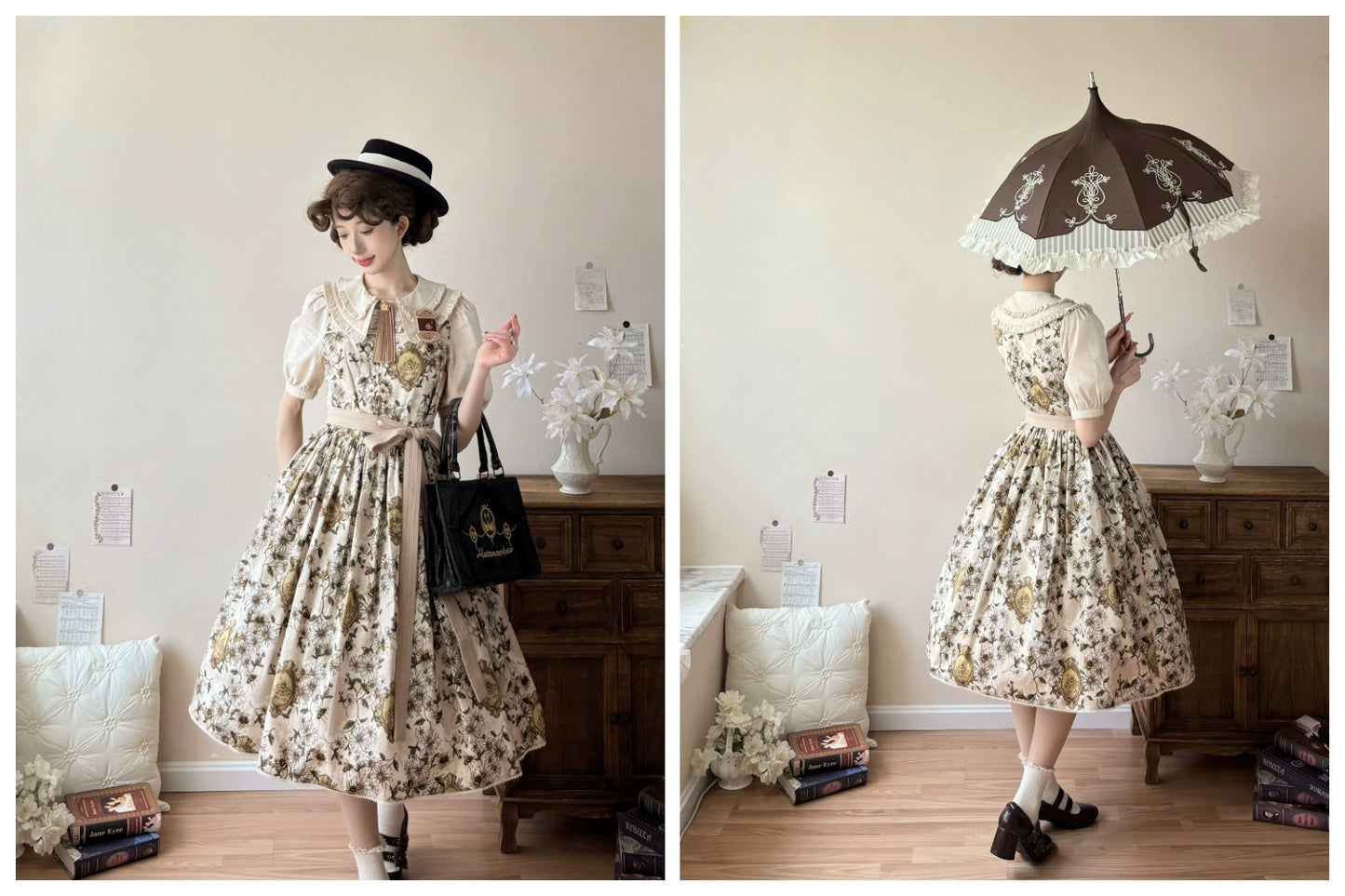 【受注予約10/8まで】Wild Daisies in the Garden ジャンパースカート