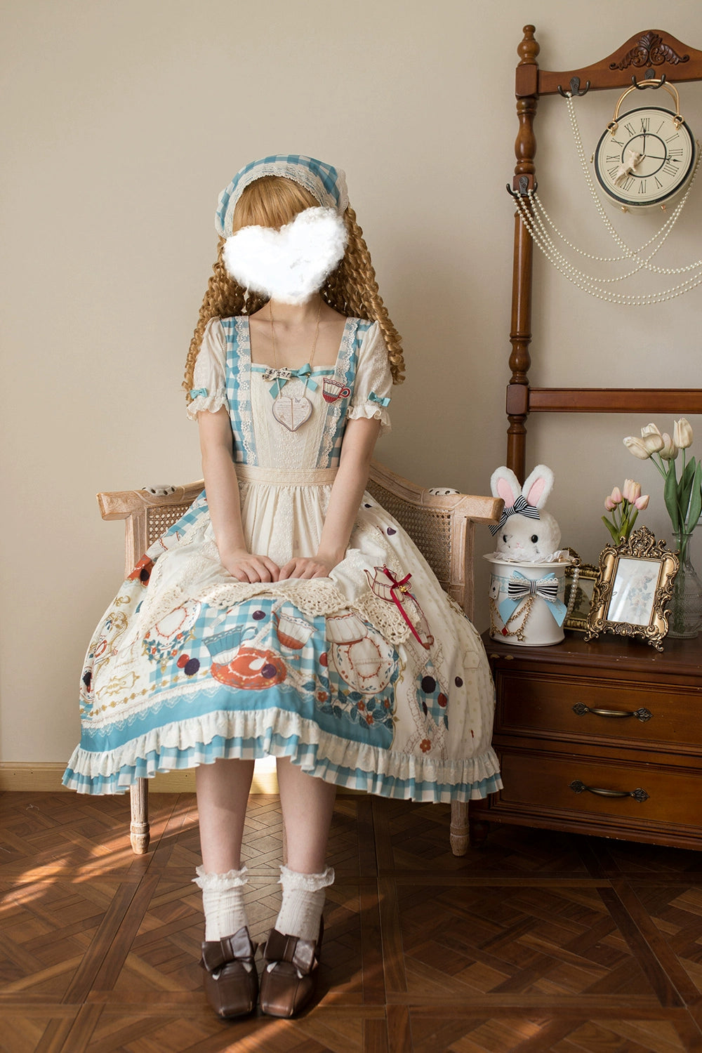 【予約販売】Picnic Tea Party スクエアネックワンピース
