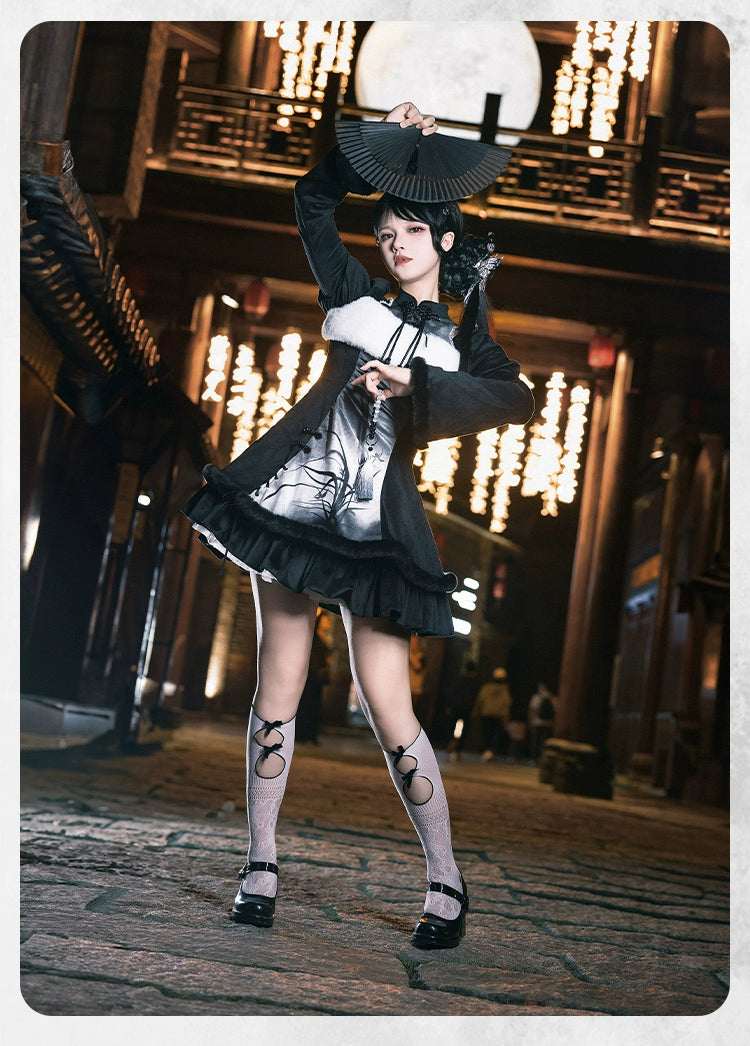 黒蘭 ショルダーカットワンピース