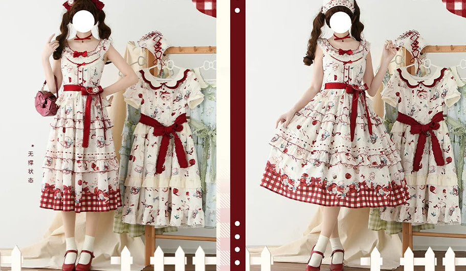 【受注予約9/2まで】Natural Apple Tea ガーデンジャンパースカート・オフホワイト