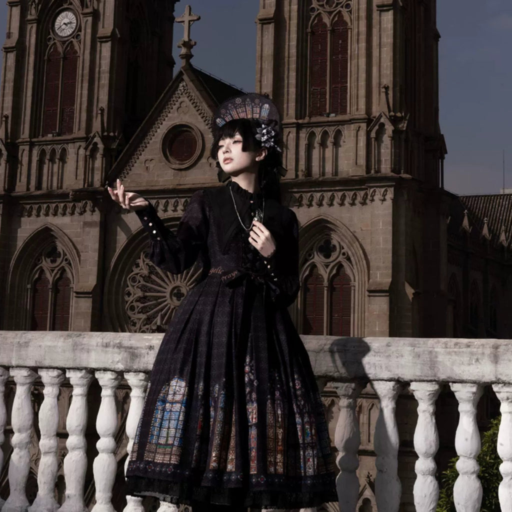 The Holy Cross 付け襟付きワンピース・ロング丈