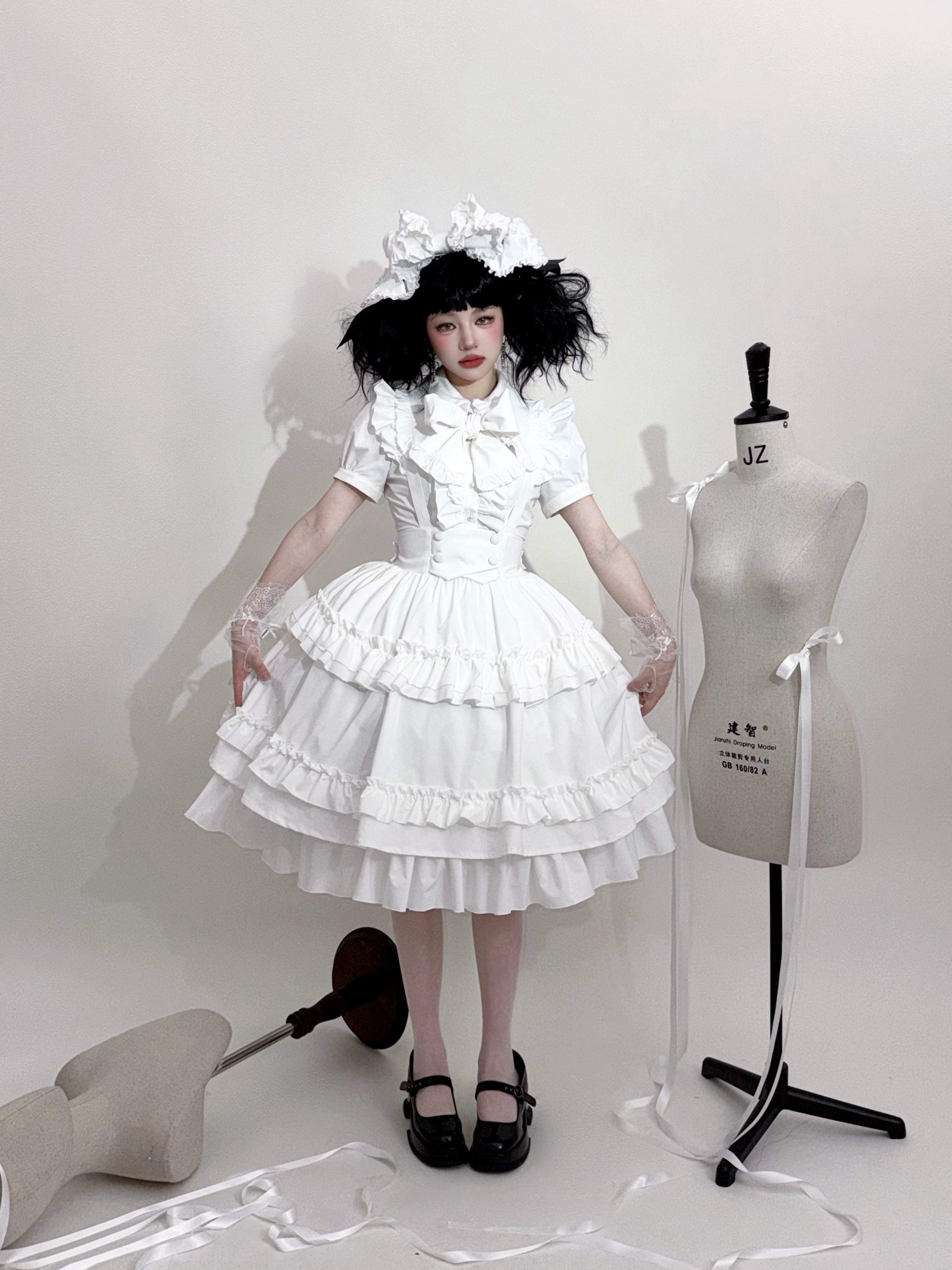 Doll's House サスペンダーひざ丈スカート