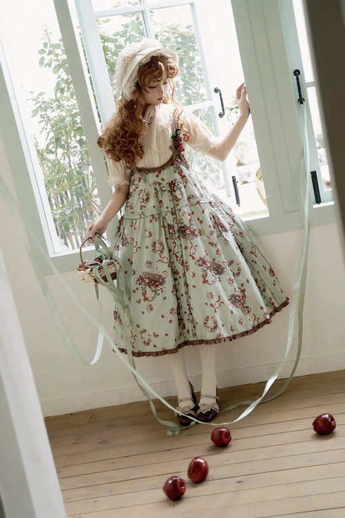Picnic Basket jumper skirt in strawberry pattern