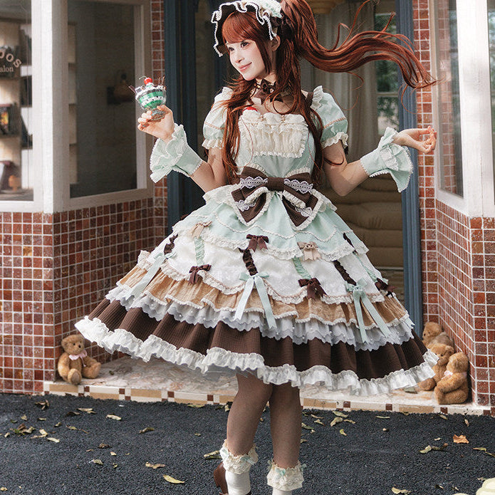 【受注予約1/26まで】Sweet Cup Cake レースとリボンのワンピース