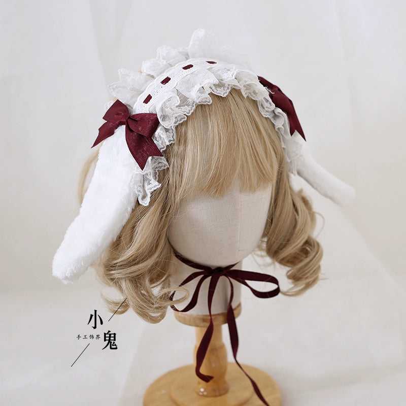 うさ耳クリップ付きヘッドドレス 全8色