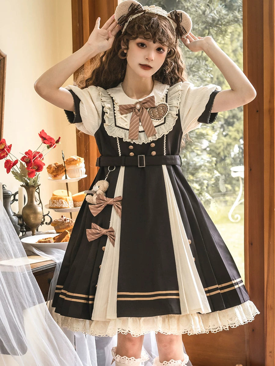 Chocolate Workshop ウエストベルト半袖ワンピース