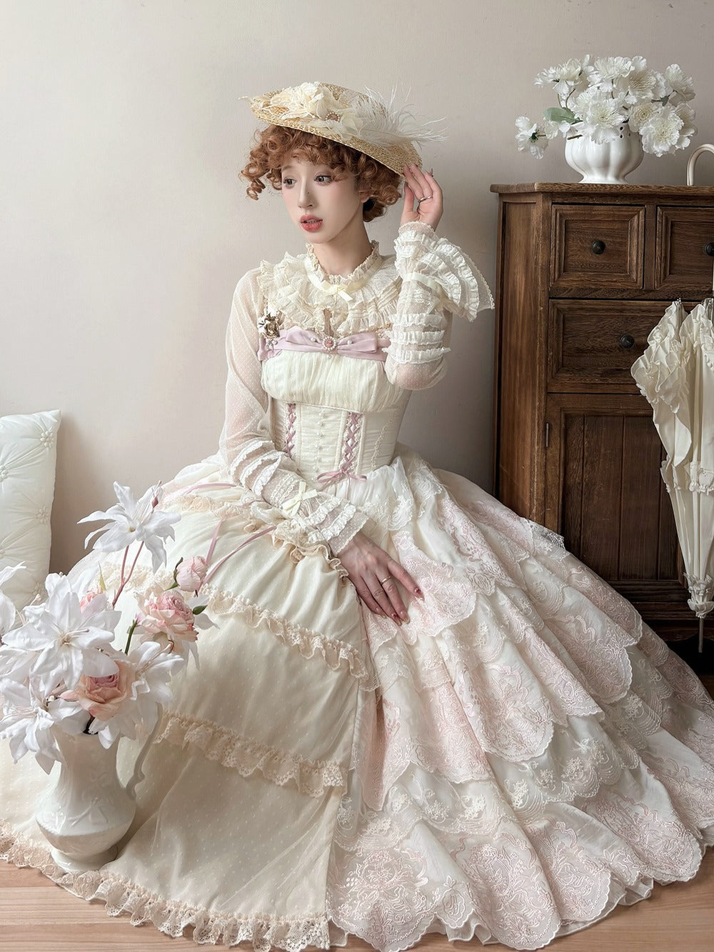 【受注予約9/25まで】Noble Garden 刺繍ジャンパースカート