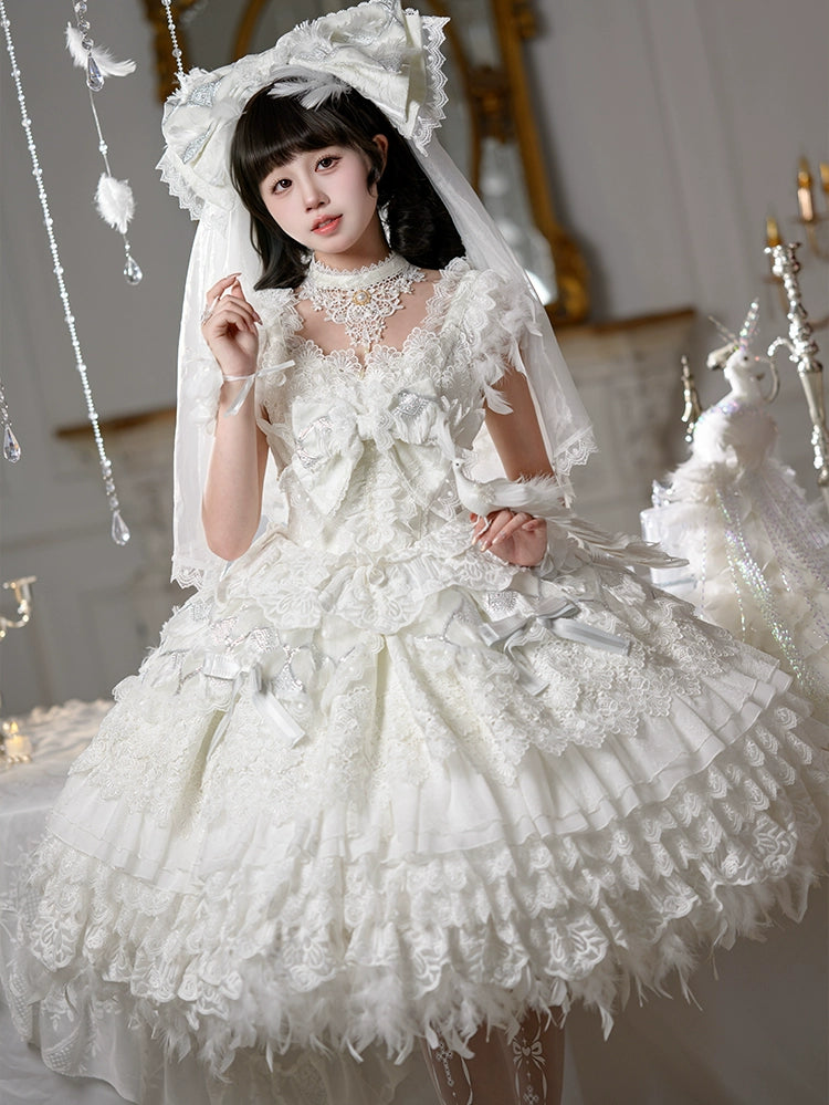 【再販・受注予約1/22まで】Peacock Feather プリンセスドレス・ホワイト