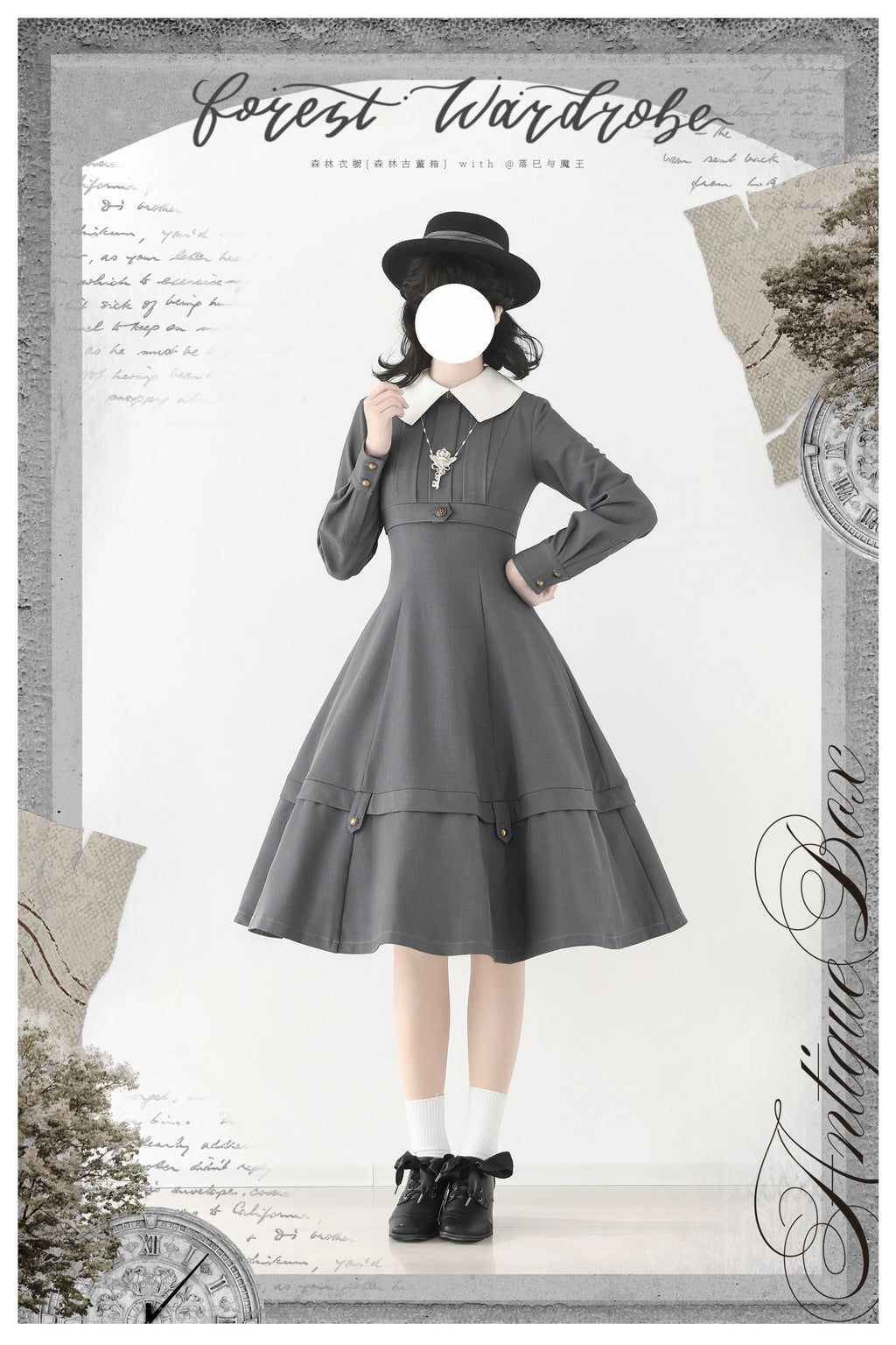 Forest Antique Box ケープ付きワンピース – ロリータファッション通販 Forest Antique Box ケープ付きワンピース – ロリータファッション通販
