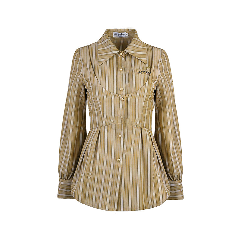 [Pre-order] Hogwarts School of Witchcraft and Wizardry Fake Two Piece Striped Blouse