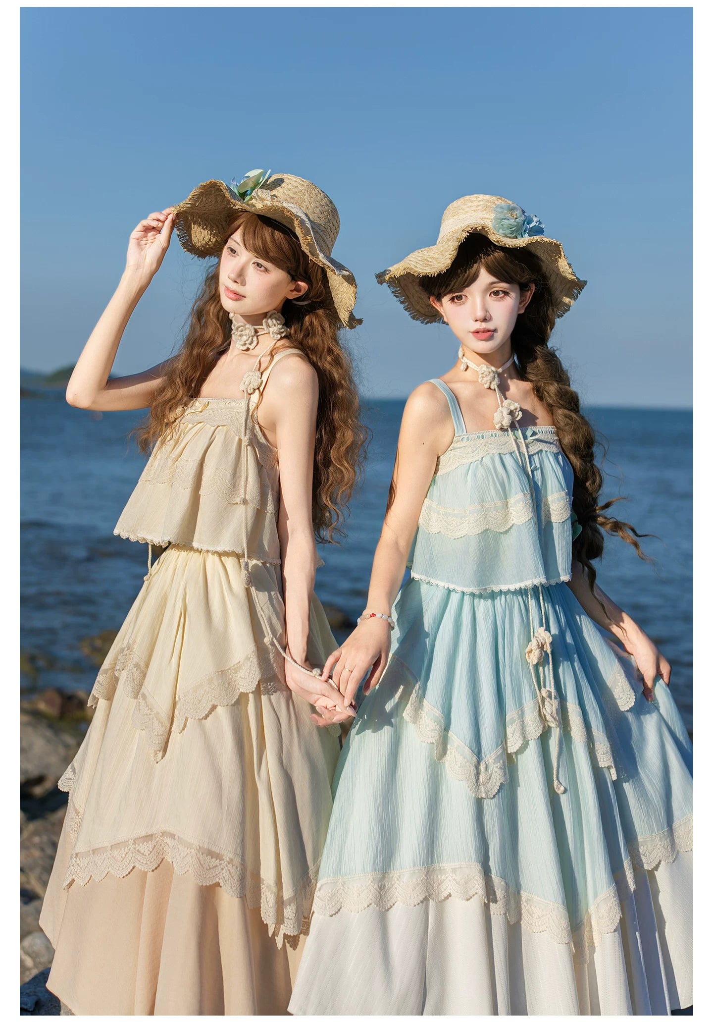 Bluebell Summer キャミソールトップスとロングスカートのセットアップ・帽子付き