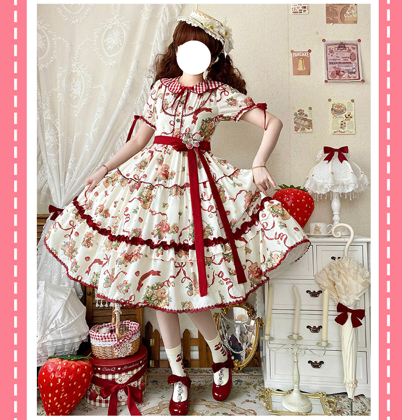 【同時購入のみ】Strawberry Bears イチゴブローチ