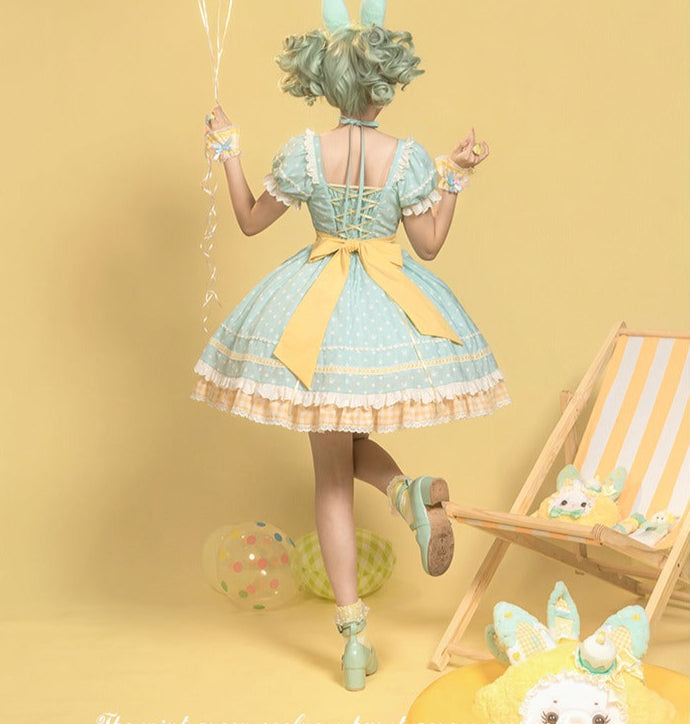 【受注予約9/8まで】Summer Ice Cool リボンの水玉ワンピース