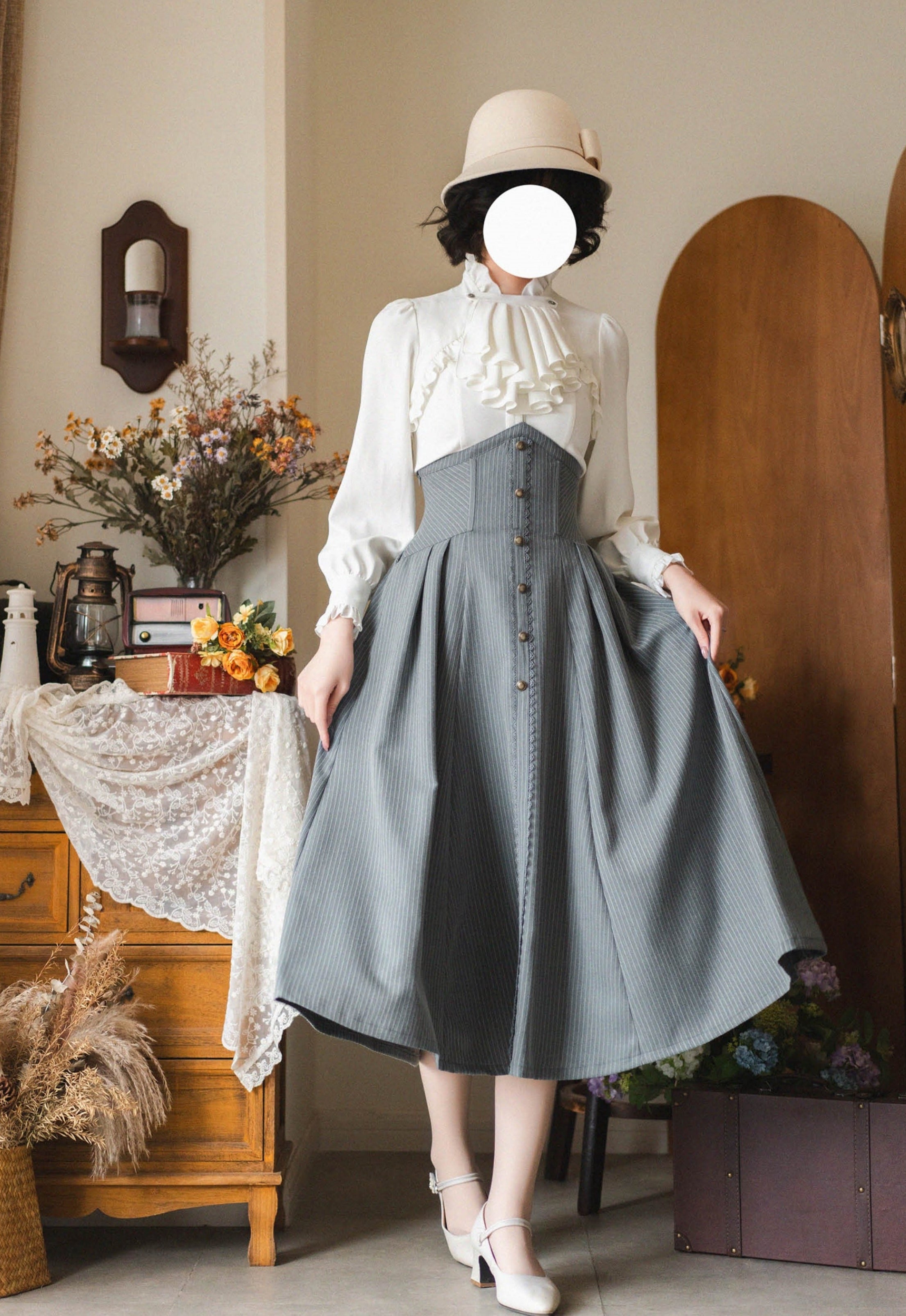 [Pre-order] Forest Letter Elegant Blouse [Buy together for 20% off]