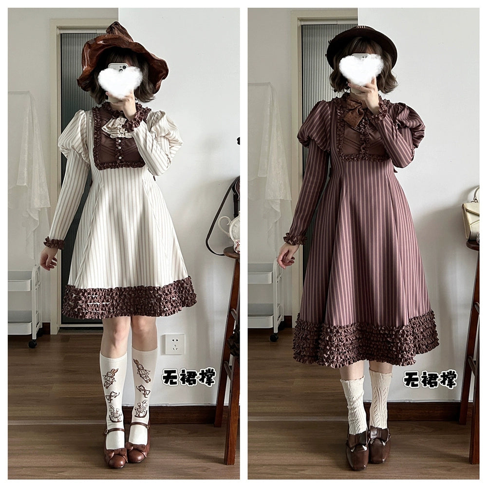 [Pre-orders available until 12/4] Classic Chocolat Stripe Short Dress