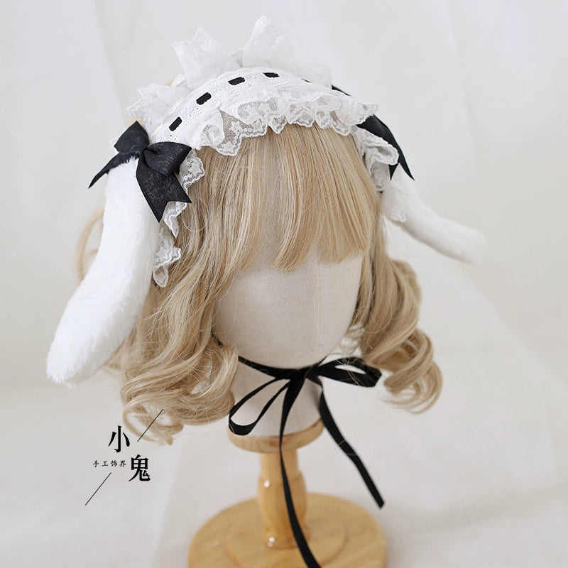 うさ耳クリップ付きヘッドドレス 全8色