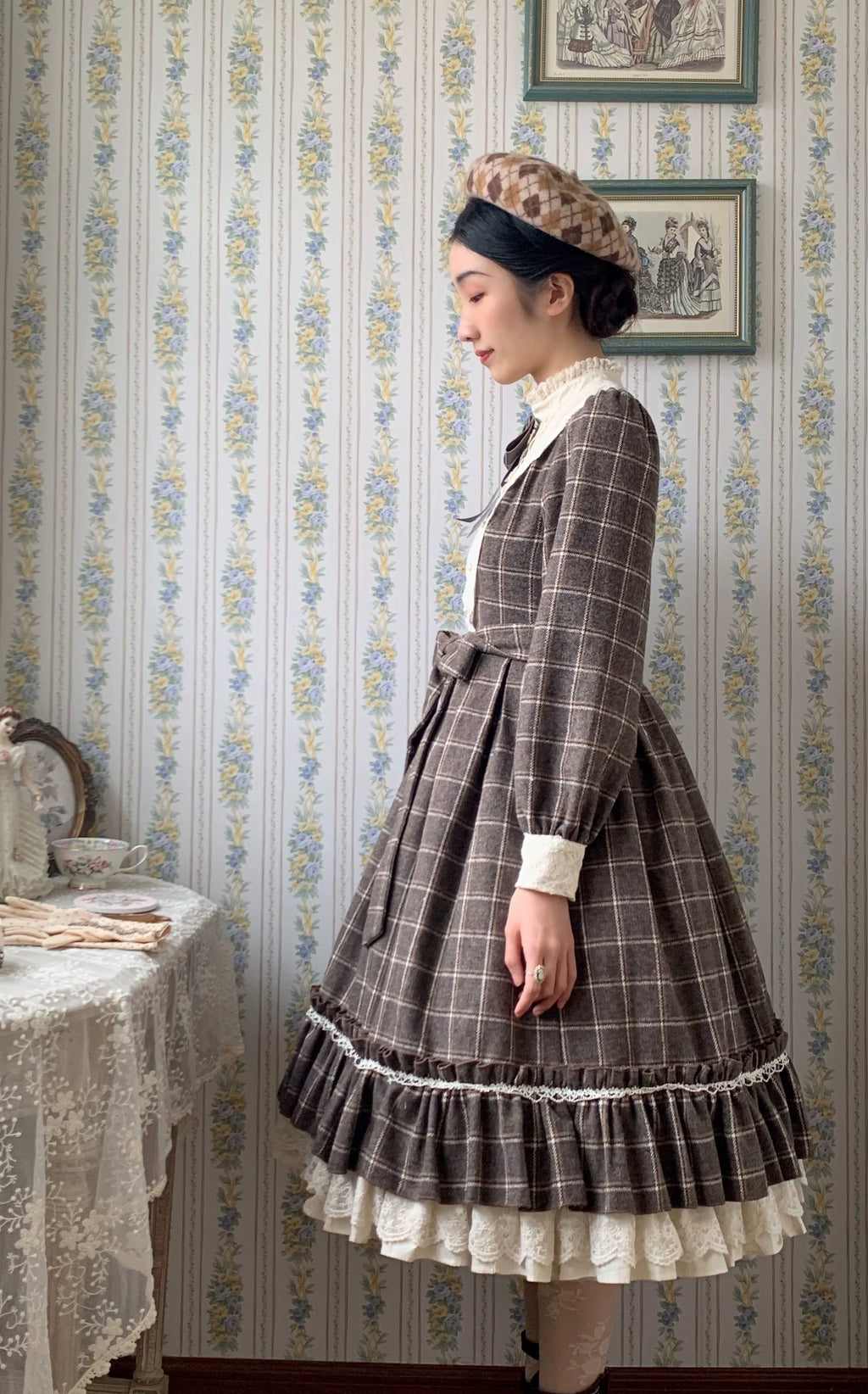 [Pre-order] British Classical Lolita Warm Check Dress