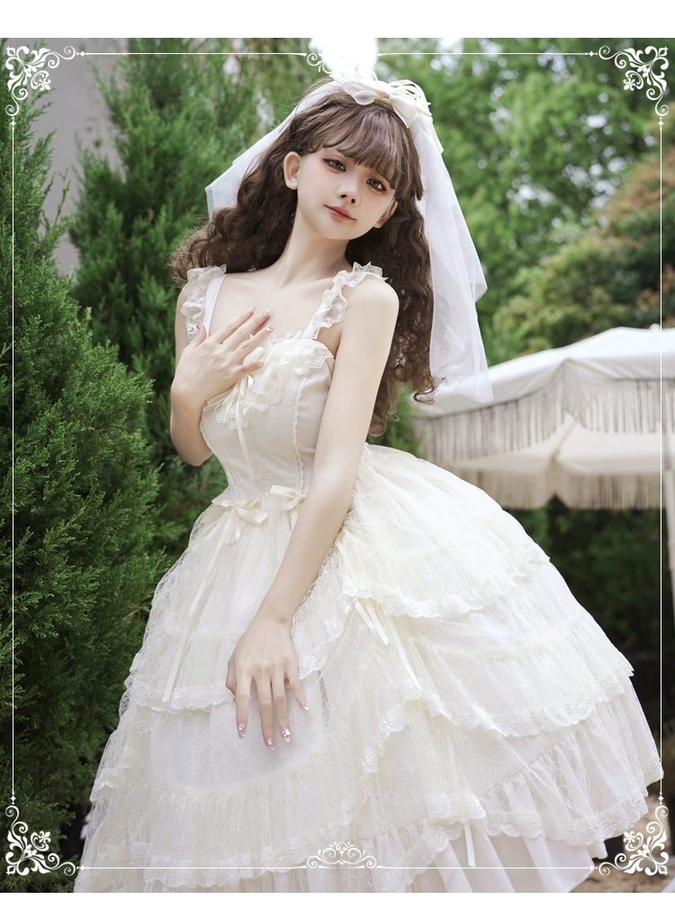 June Bride フラワーレースジャンパースカート 全4色