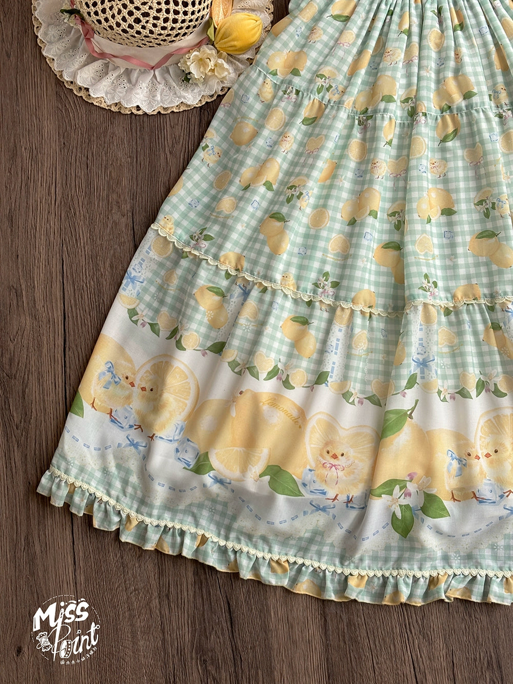 【予約販売】Lemon Sweetie プリントジャンパースカート・ロング丈