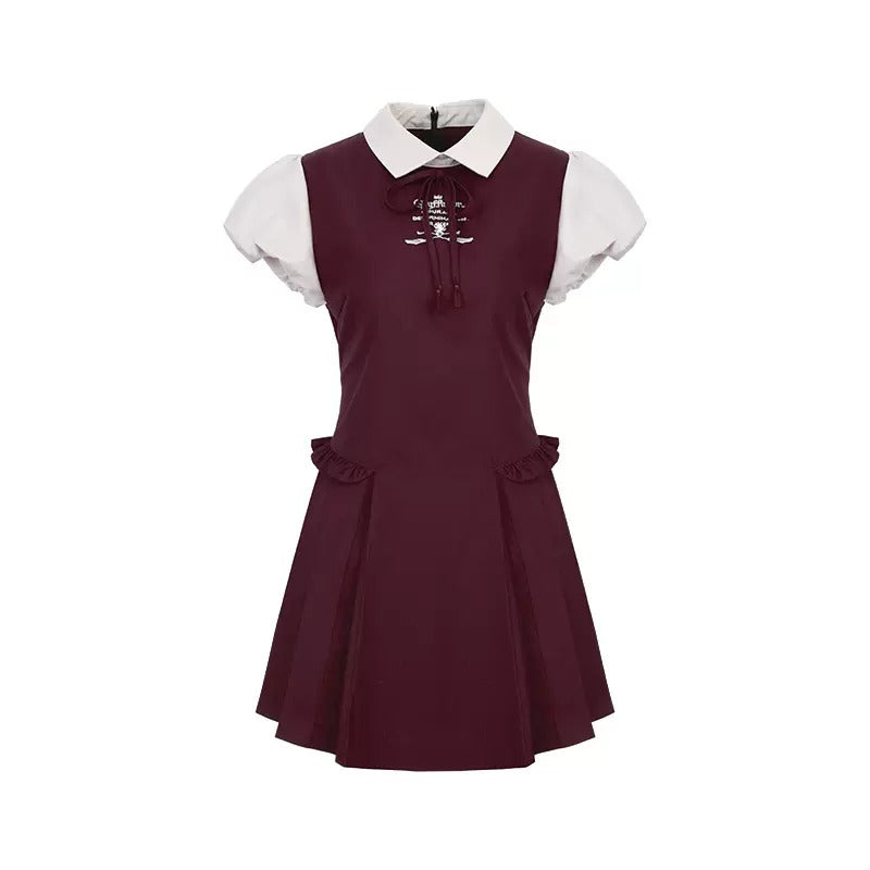 [Pre-order] Hogwarts School of Witchcraft and Wizardry Puff Sleeve Layered Dress