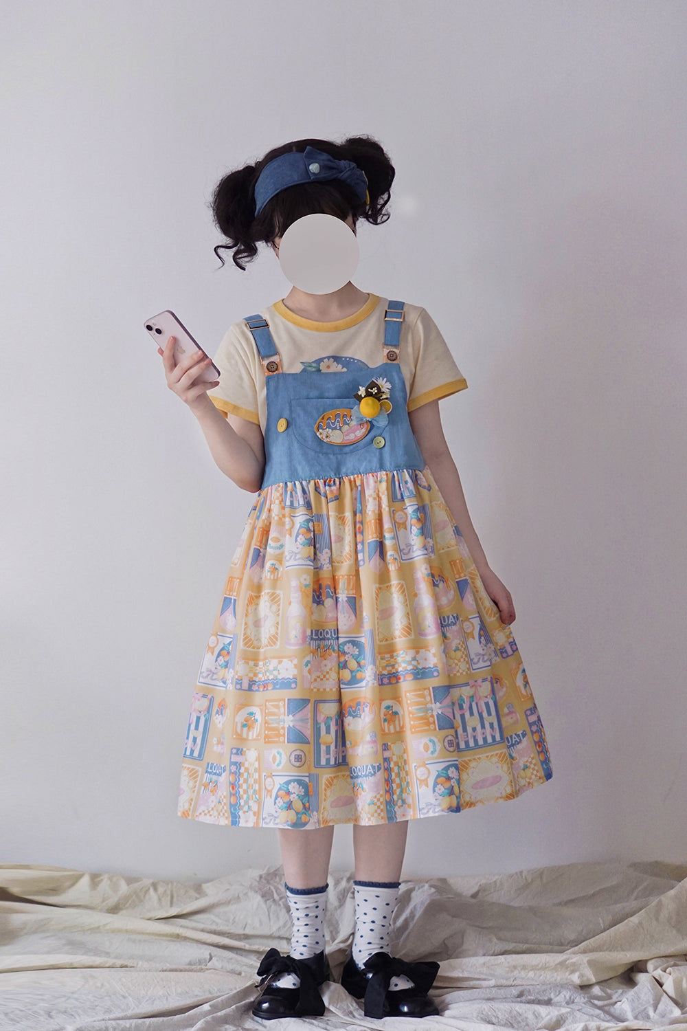 Loquat and Lemon suspender jumper skirt