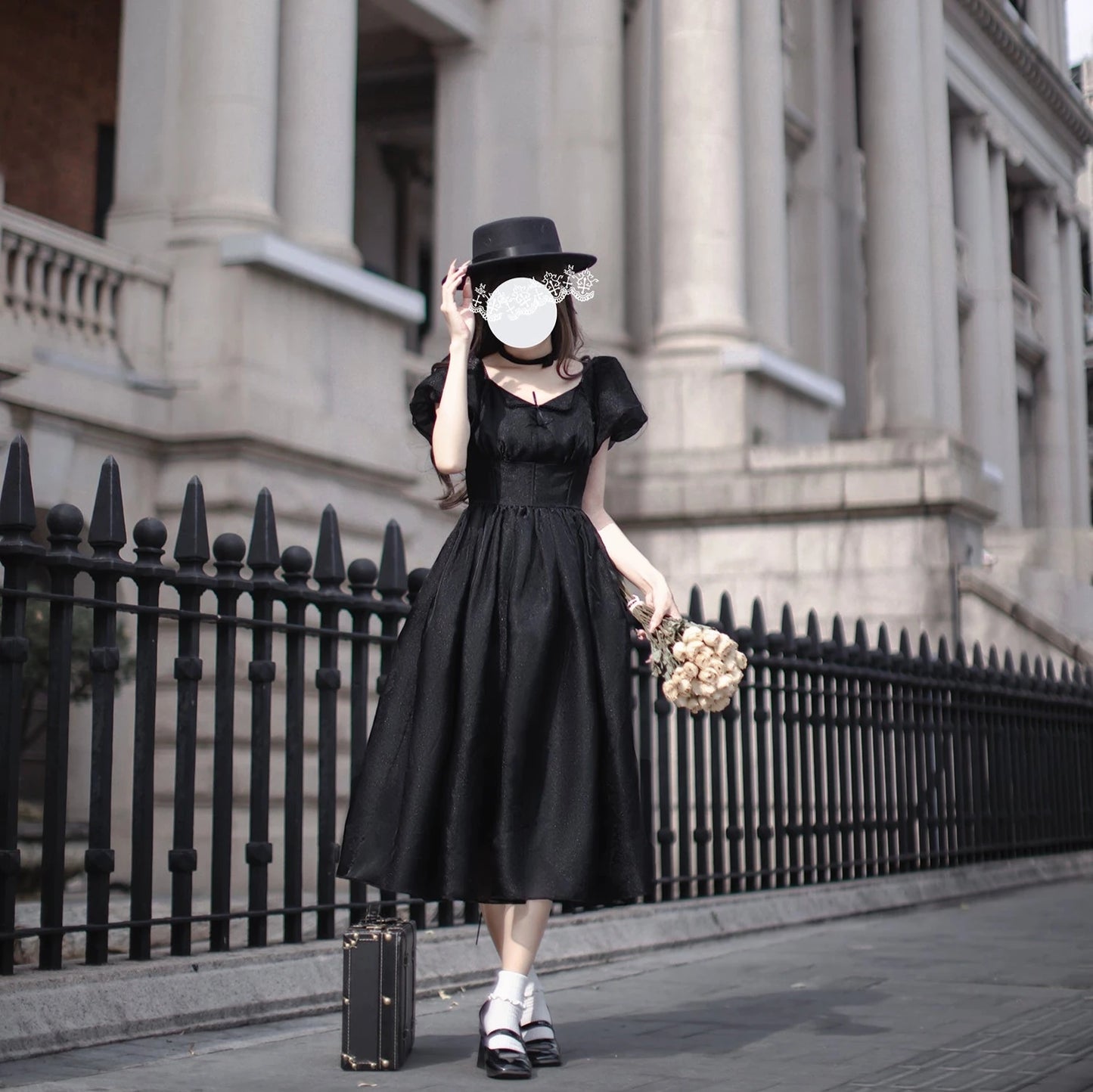 Eternal Nocturne French Retro Black Dress