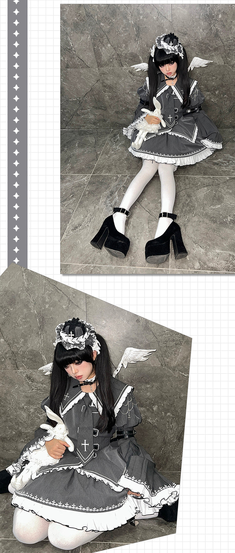Cross Belt 制服風ゴシックセットアップ – ロリータファッション通販RonRon