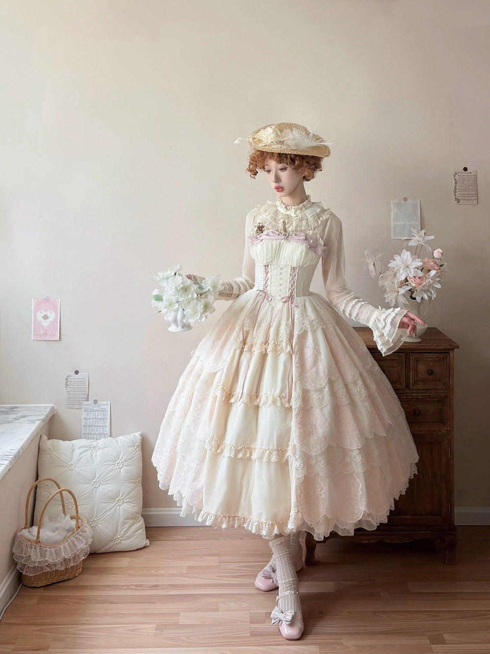 【受注予約9/25まで】Noble Garden 刺繍ジャンパースカート