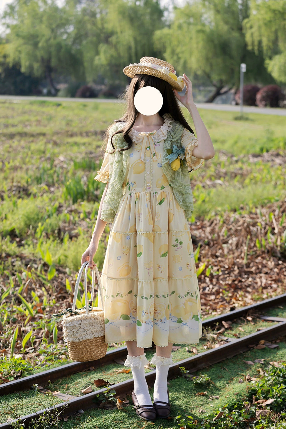 【予約販売】Lemon Sweetie プリント半袖ワンピース・デイリータイプ