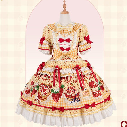 【受注予約8/26まで】Strawberry Cake Guide プリントワンピース 新色