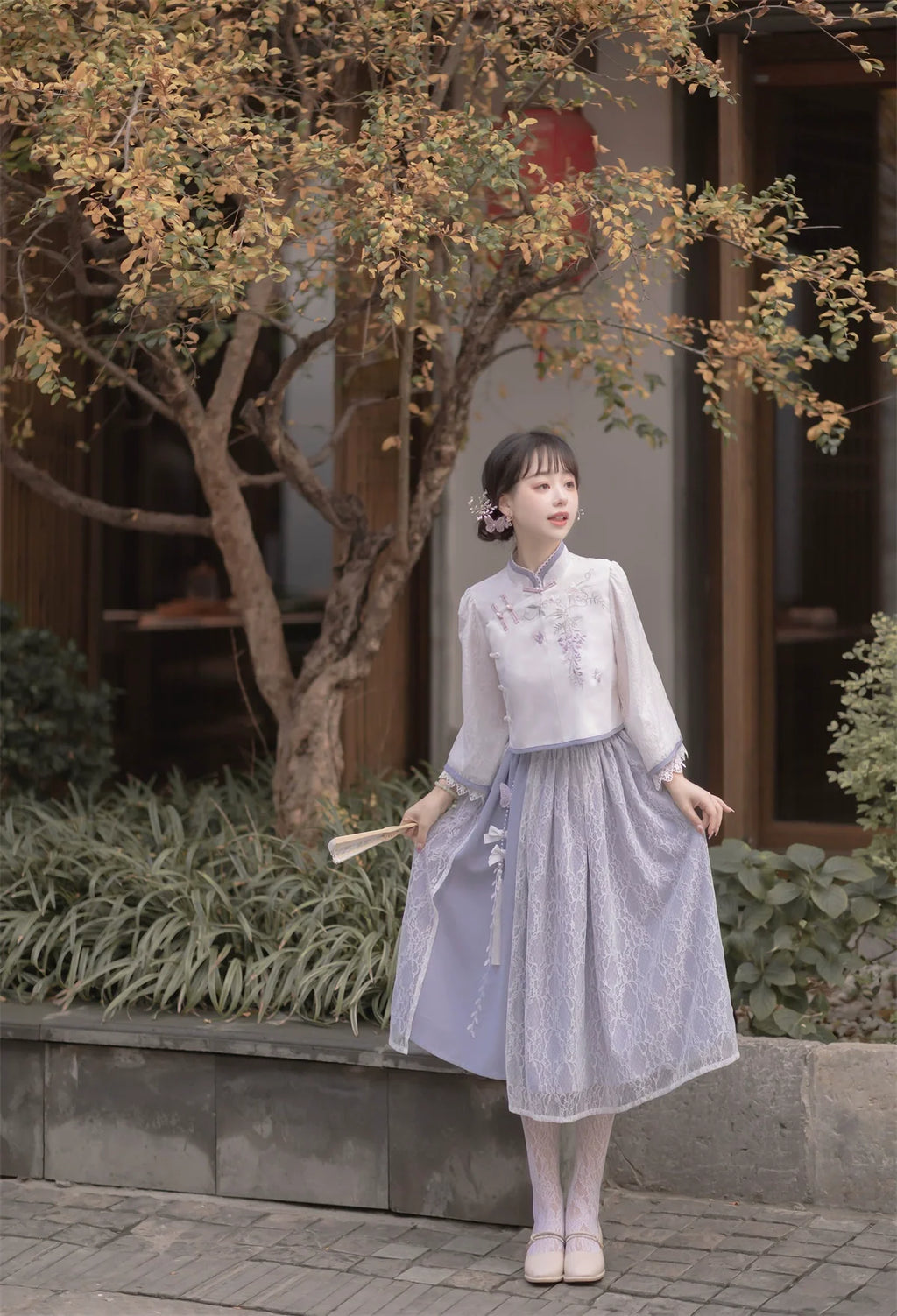 Wisteria 蝶と藤の華ロリセットアップ