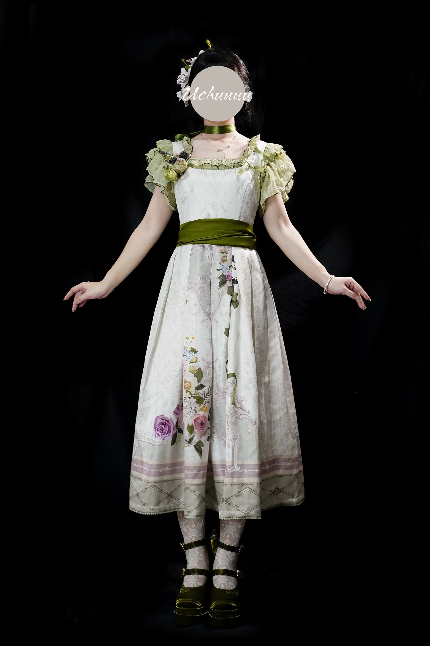 【受注予約1/23まで】Anthea Garden ジャンパースカート1型・花柄プリントあり