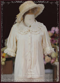 [Pre-order] Retro cotton lace short sleeve blouse