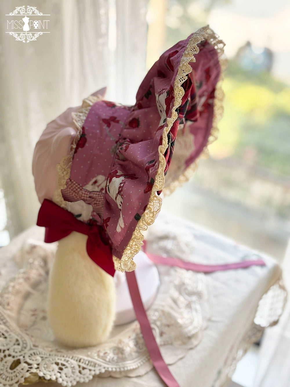 予約販売【同時購入のみ】Sweet Berry Rabbit ボンネット・カチューシャ・布ベルト