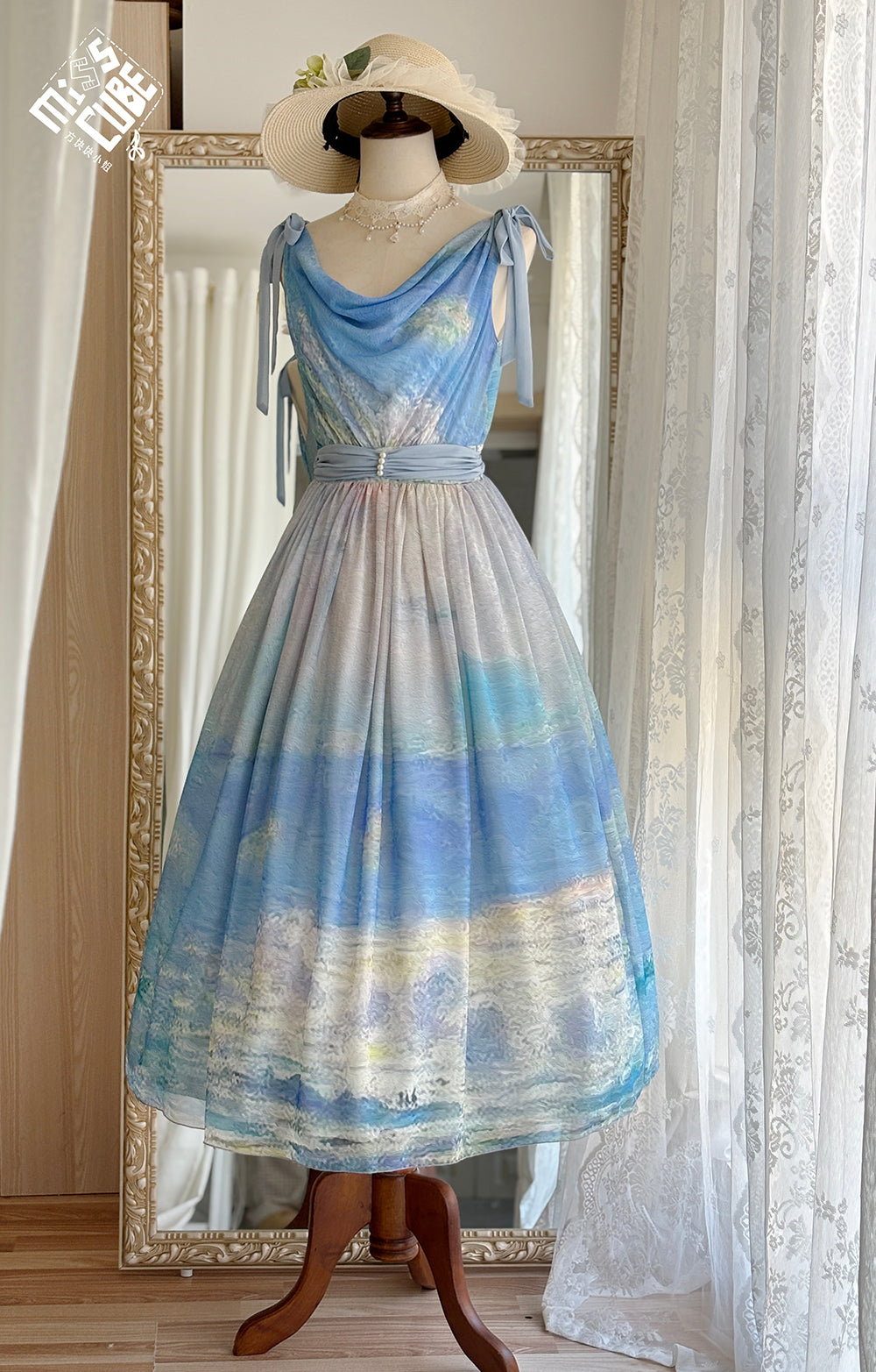 【予約販売】Elegance Greek 油彩画風プリントジャンパースカート・新色