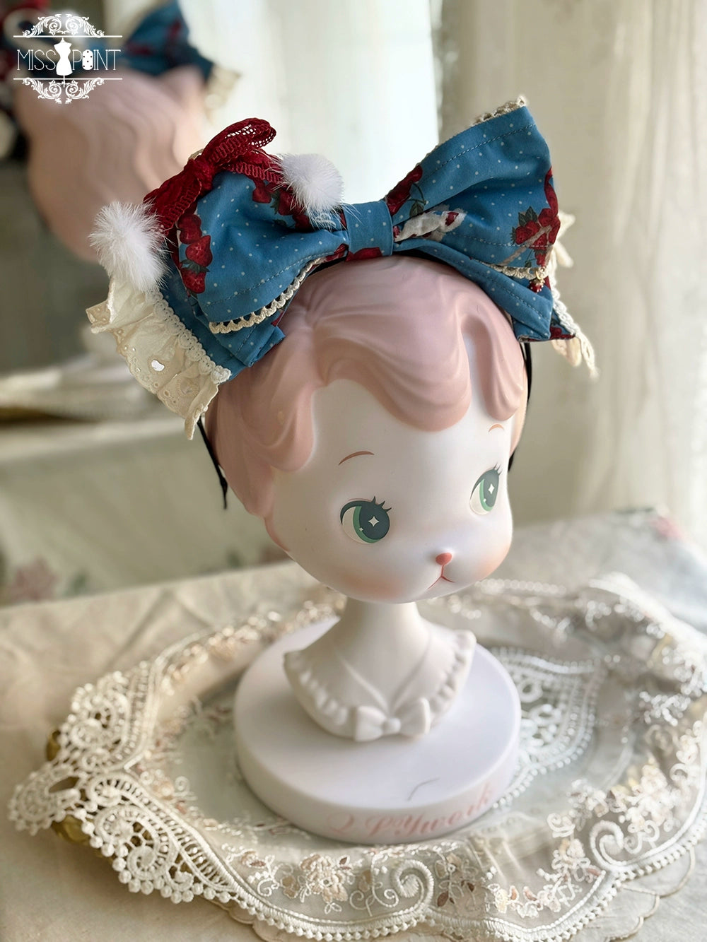 予約販売【同時購入のみ】Sweet Berry Rabbit ボンネット・カチューシャ・布ベルト