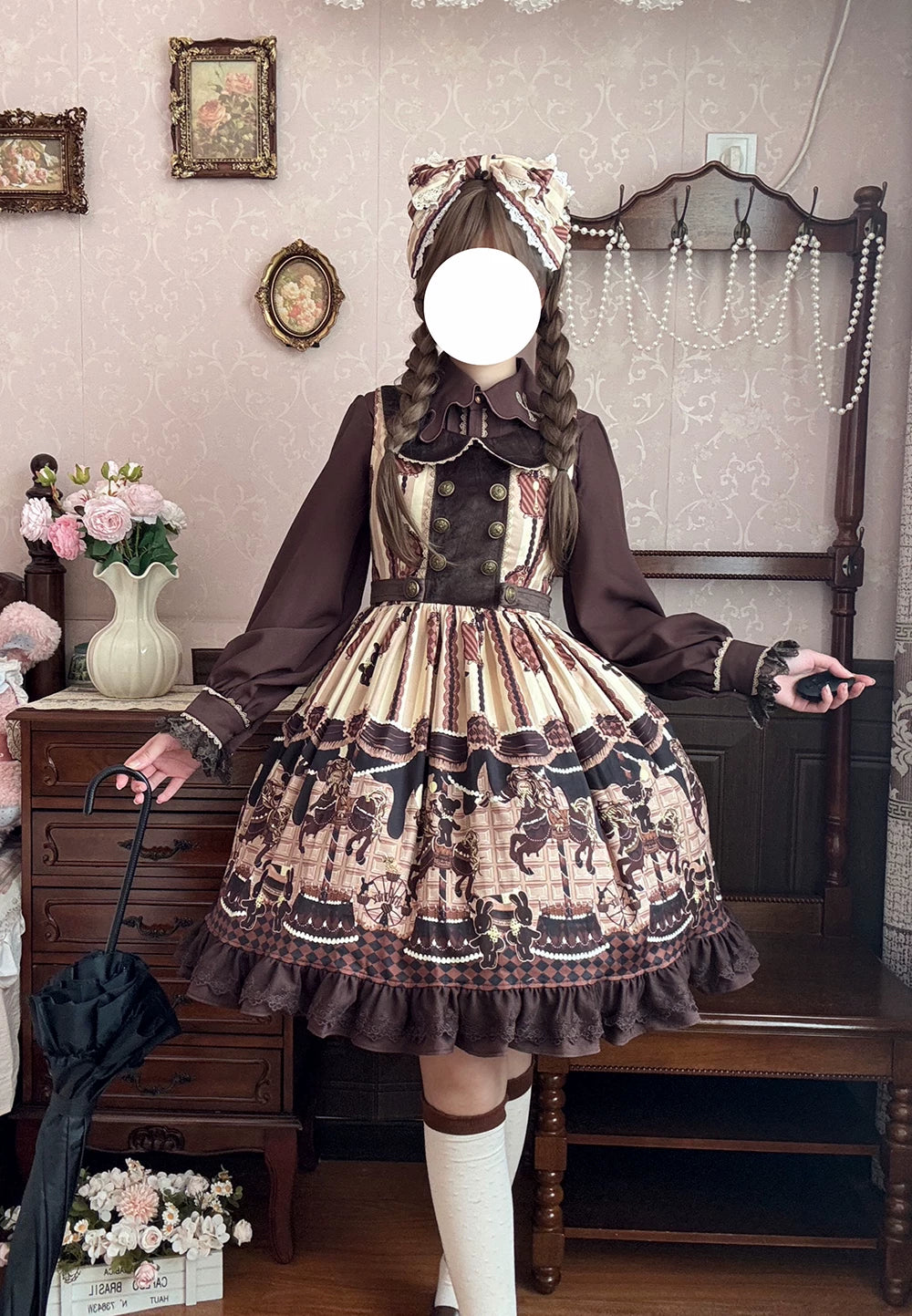 【予約販売】Chocolate Carousel プリントジャンパースカート