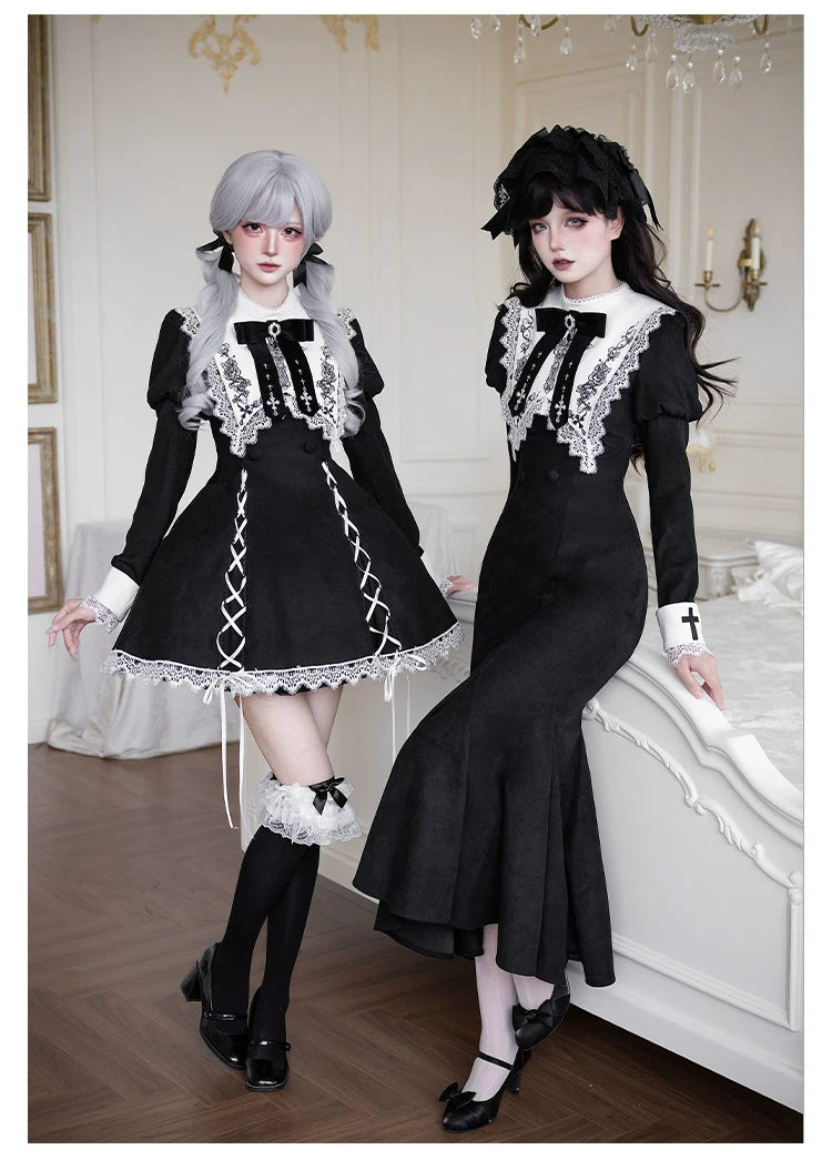 【予約販売】ゴシックマーメイドワンピース・ロング丈