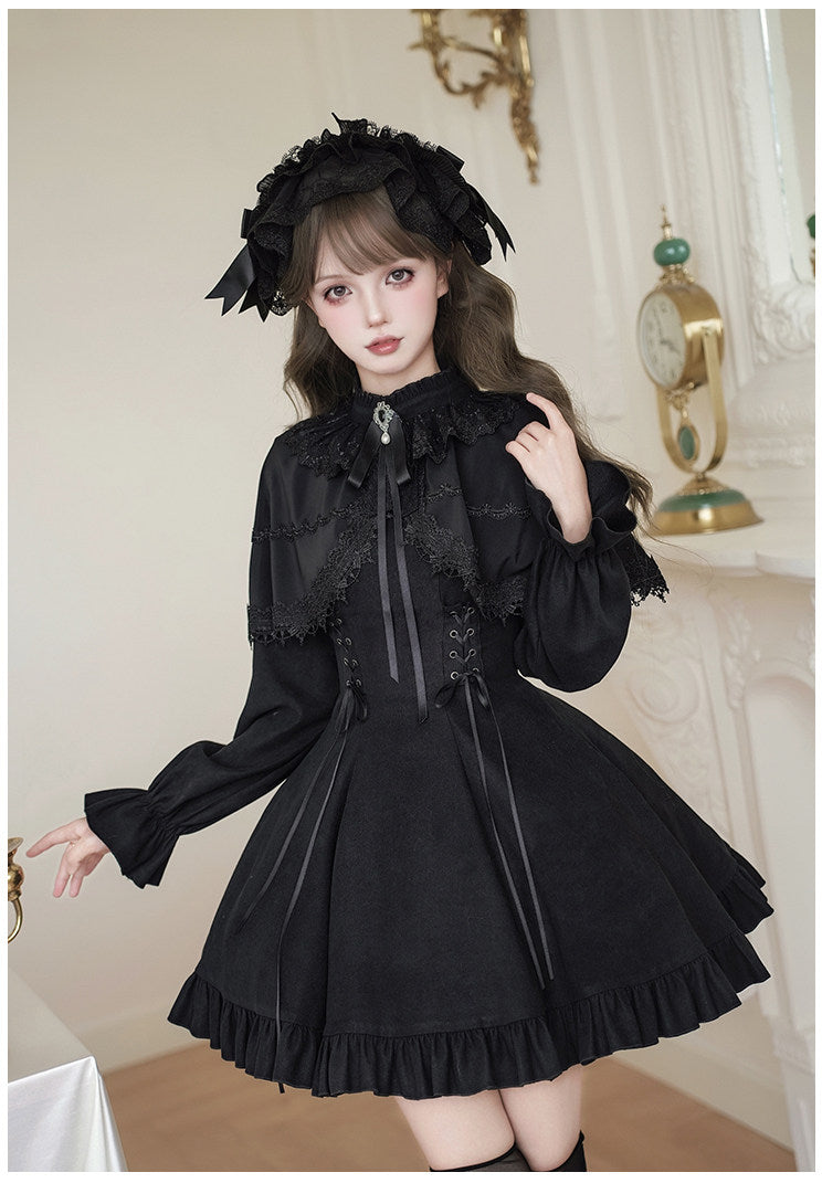 Nocturne Veil ミニ丈ワンピース – ロリータファッション通販RonRon