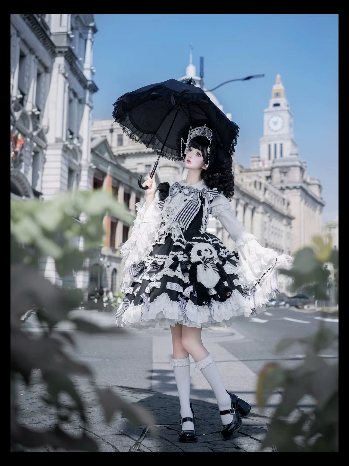 [Pre-orders available until 12/11] Concerto Out of Order Monotone Sweet Lolita Jumper Skirt Full Set